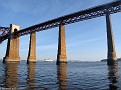 QM2 Under the Firth of Forth Bridge